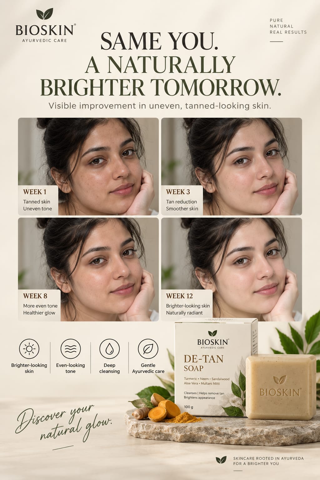 Tan removal soap by Bioskin 100gm