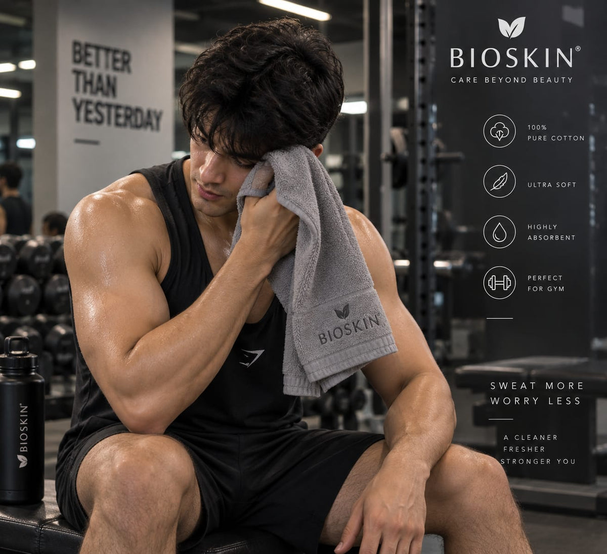Luxury cotton gym Napkin by Bioskin