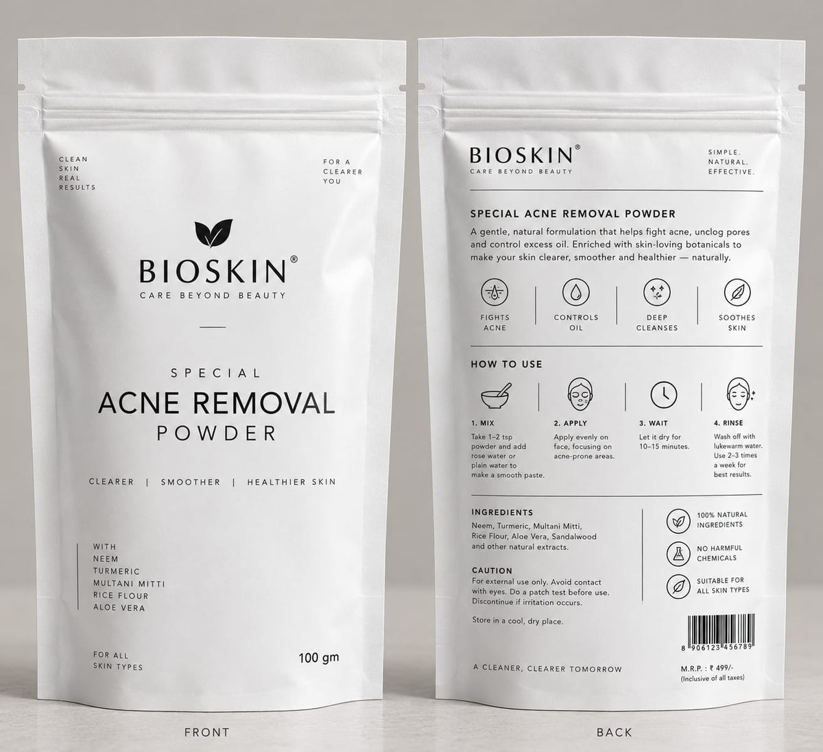 Acne removal face pack by Bioskin 100gm