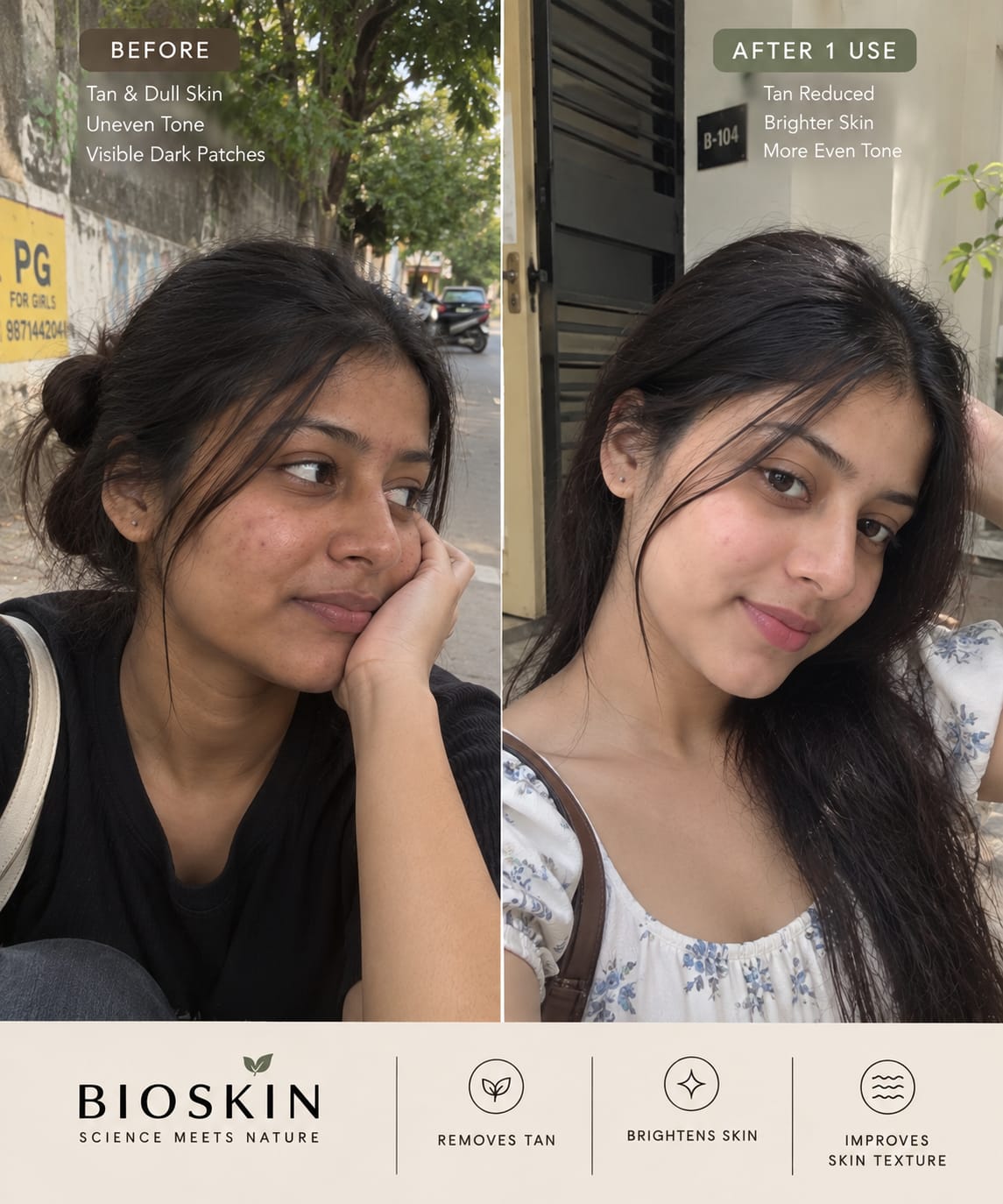 De-tan & Acne removal face pack by Bioskin (Trial pack 50 gm)